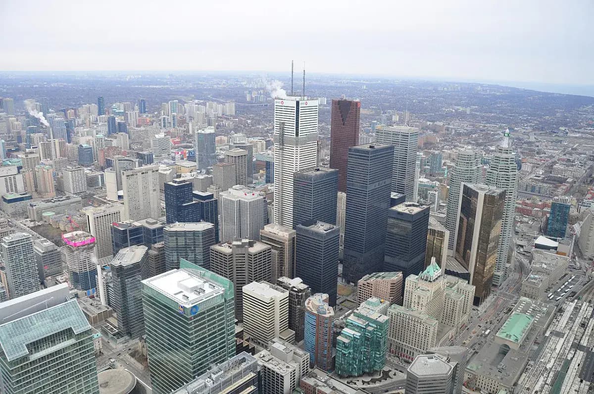 Centre-ville de Montréal vu du ciel